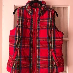 Lands’ End Royal Stewart Plaid Puffer Vest